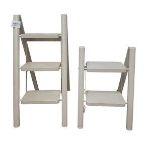 ESCALERA 2 NIVELES METAL 39x45x54CM BEIGE