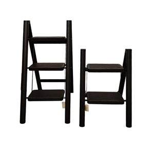 ESCALERA DE 3 NIVELES METAL 39x59x76CM NEGRO