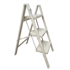 ESCALERA DE 3 NIVELES METAL 39x59x76CM BEIGE