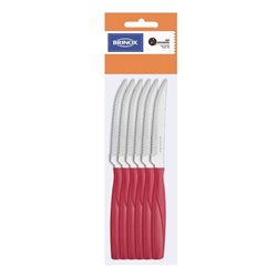 SET 12 CUCHILLOS CARNE 20CM ITAPARICA ROJO BRINOX