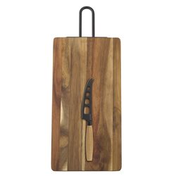 SET TABLA MADERA ACACIA CON CUCHILLO DE QUESO 39x19x1.5CM