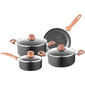 BATERIA DE COCINA 7PZAS SELECTA PLUS NEGRO