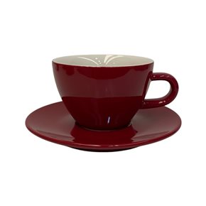 TAZA DE CAFE 180ML CON PLATO PORCELANA ESPECIAL ROJO SELECTA