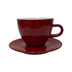 TAZA DE TE 260ML CON PLATO PORCELANA ESPECIAL ROJO SELECTA
