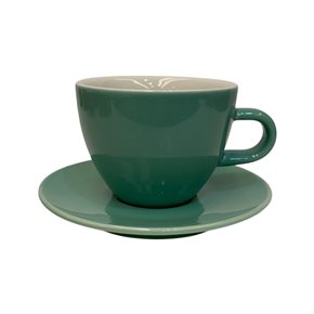 TAZA DE TE 260ML CON PLATO PORCELANA ESPECIAL VERDE AGUA SELECTA
