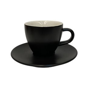 TAZA DE CAFE 75ML CON PLATO PORCELANA ESPECIAL NEGRO MATE SELECTA