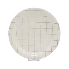 PLATO DE MESA CERAMICA D26.5CM QUADRA BLANCO/GRIS