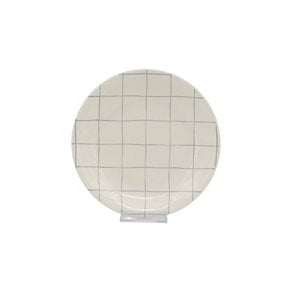 PLATO DE POSTRE CERAMICA D19CM QUADRA BLANCO/GRIS
