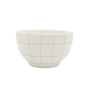 BOWL CERAMICA D14CM QUADRA BLANCO/GRIS