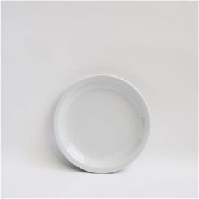 PLATO POSTRE D19CM LINEA RECTA BLANCO VERBANO