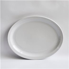 FUENTE OVAL 33CM LINEA RECTA BLANCO VERBANO