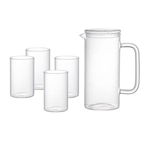 JARRA VIDRIO BOROSILICATO 1100ML C/4 TAZAS 320ML