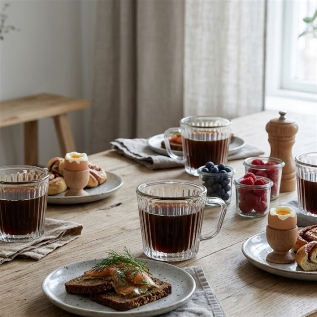SET 2 TAZAS DOBLE PARED RAYAS 80ML BORO VARENNA