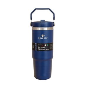 MUG TERMICO C/PICO 900ML ACERO AZUL MARINO