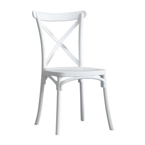 SILLA CROSS DE JARDIN BLANCA EN POLIPROPILENO