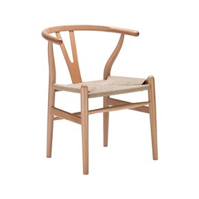 SILLA WISHBONE EN MADERA MACIZA NATURAL