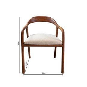 SILLA MARBELLA DE MADERA CON ASIENTO TAPIZADO TELA
