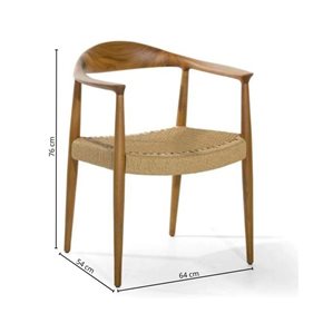 SILLA ALMERIA DE MADERA MACIZA CON ASIENTO EN COLOR NATUAL