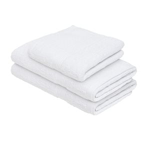 SET 3 TOALLAS: 40x70 + 2*70x140CM ALGODON BLANCO CANNON