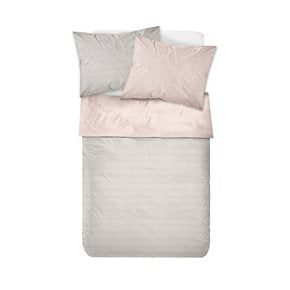 JUEGO DE SABANAS ALGODON 144H FULL 140x190+30CM ROMBOS ROSA/GRIS CANNON