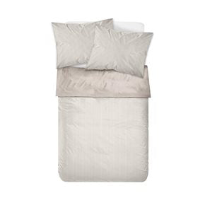 JUEGO DE SABANAS ALGODON 180H QUEEN 160x200+35CM RAYAS BEIGE CANNON
