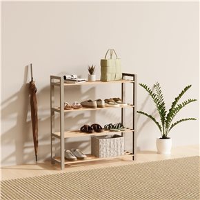 ZAPATERA  4 NIVELES 66X20X68.5CMS MADERA Y PP