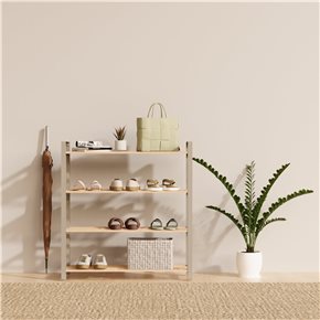 ZAPATERA  4 NIVELES 66X20X68.5CMS MADERA Y PP