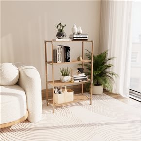 ESTANTERIA 4 NIVELES 116X65X30CM MADERA