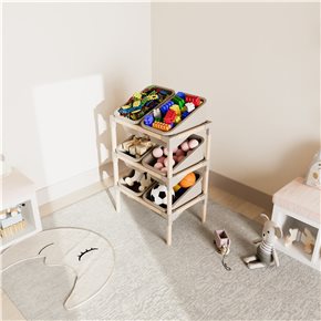 ESTANTERIA  6 CONTENERDORES 90X55X39CMS MEDERA Y PP