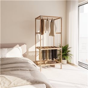 ORGANIZADOR/PERCHERO 156X46X75CM MADERA Y PP