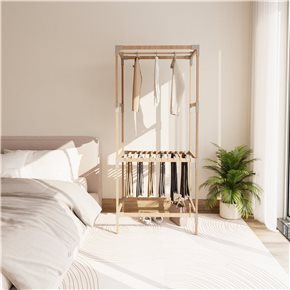 ORGANIZADOR/PERCHERO 156X46X75CM MADERA Y PP
