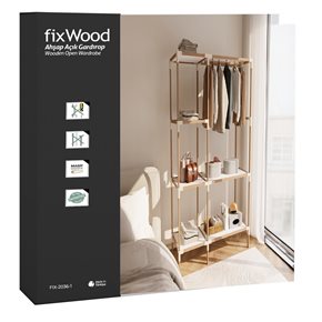 ORGANIZADOR/PERCHERO 3 NIVELES  155X47X111CMS MADERA Y PP