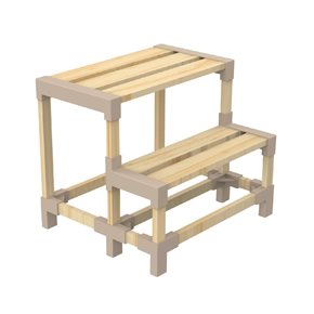 ESCALERA 2 NIVELES 38X3939CM MADERA