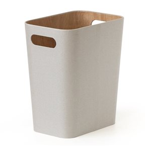 PAPELERA SIN TAPA 26x18x30CM EXTERIOR TELA CREMA