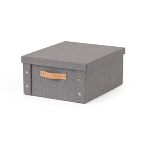 CAJA ORGANIZADOR C/ASA 26.5X31.5X14.5CM EXT TELA GRIS