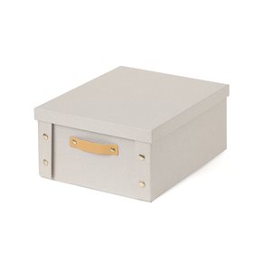 CAJA ORGANIZADOR C/ASA 26.5X31.5X14.5CM TELA CREMA