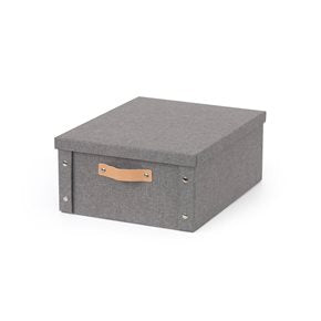 CAJA ORGANIZADOR C/ASA 33X40X17CM EXT TELA GRIS