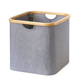 ORGANIZADOR BORDE MADERA 33X33X33CM EXT TELA GRIS