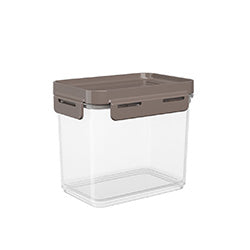 RECIPIENTE PLASTICO FLAP 600ML 13x9x11CM WARM GRAY