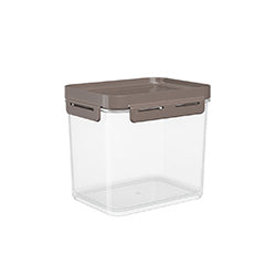 RECIPIENTE PLASTICO FLAP 2.2L 18x14x17CM WARM GRAY