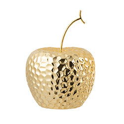 MANZANA PORCELANA RELIEVE 17.5X17.5X23.5CM GOLD