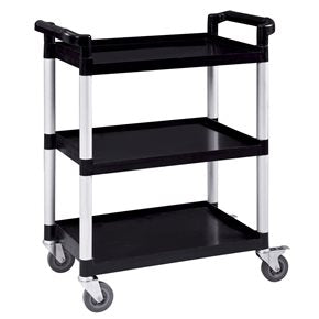 CARRITO P/ SERV 3 NIV 1070X500X970 PP+ALUM NEGRO
