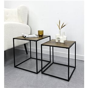 SET 2 MESAS AUX 37X37X40.5/33X33X35.5CM MADERA