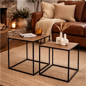 SET 2 MESAS AUX 37X37X40.5/33X33X35.5CM MADERA