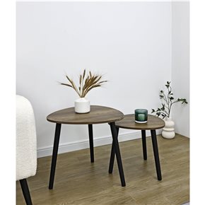 SET 2 MESAS AUXILIARES 48X48X49/39X39X36CM MADERA