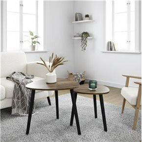SET 2 MESAS AUXILIARES 48X48X49/39X39X36CM MADERA