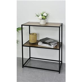 CONSOLA 2 NIVELES 62.5X30X75.5CM MADERA Y METAL