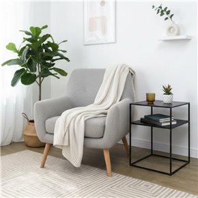 MESA AUX 2 NIVELES 37.5X37.5X50.5CM METAL NEGRO