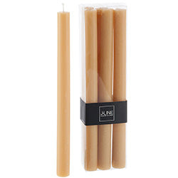 SET X6 VELAS DE MESA 7X4.5X24CM OCRE