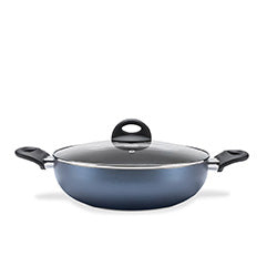 WOK DE ALUMINIO D28CM C/TAPA Y ASAS 3,55L MINT COBALTO BRINOX